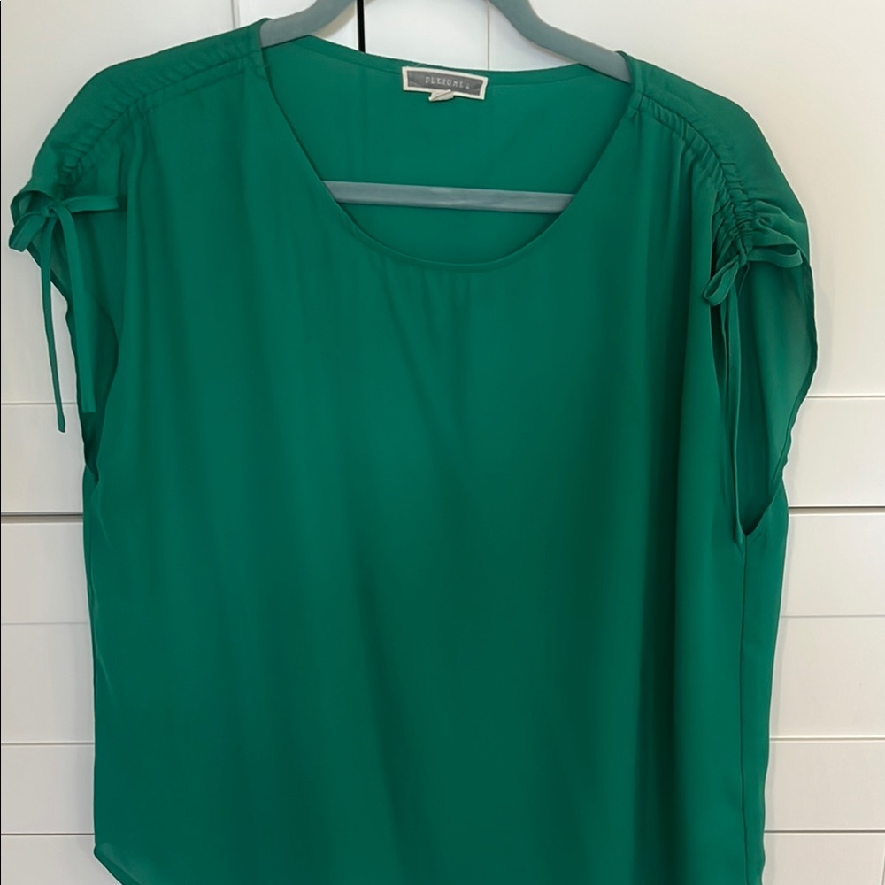 Vince Camuto Green Cap Sleeve Relaxed Blouse